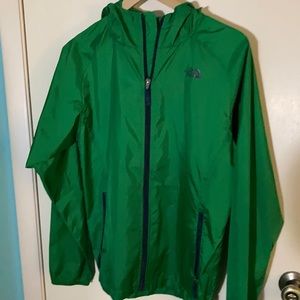 North Face Boys XL hooded green windbreaker